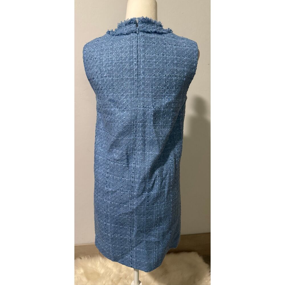 Veranica Beard Laurel Tweed mini shift dress sky blue 2 - Picture 5 of 16